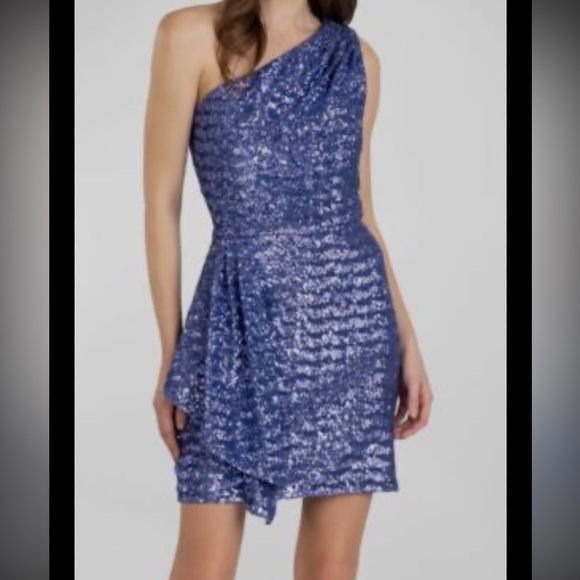 Shoshanna Dresses & Skirts - Shoshanna One-Shoulder Purple Sequin Mini Dress Size 4